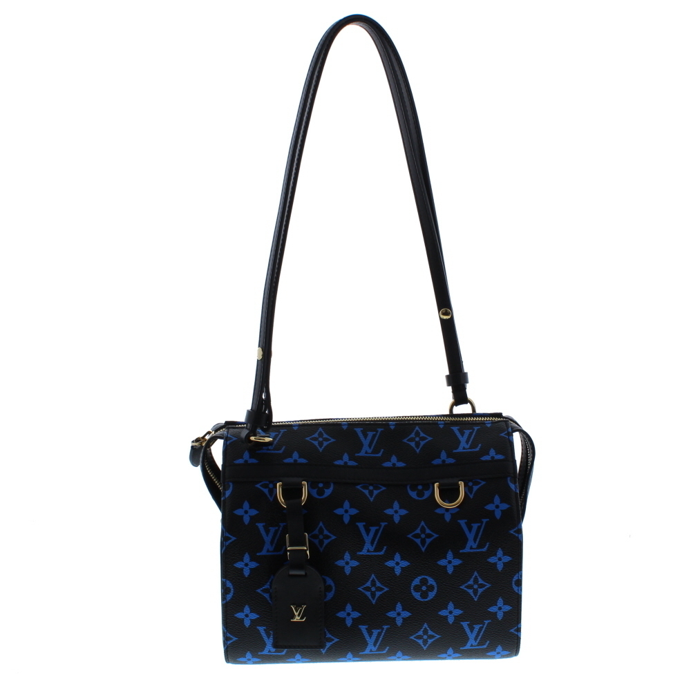 Louis Vuitton Speedy Amazon PM Monogram Blue x Noir Boston Bag